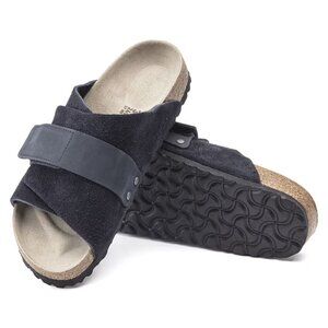 Men's Black Suede Slide Sandals